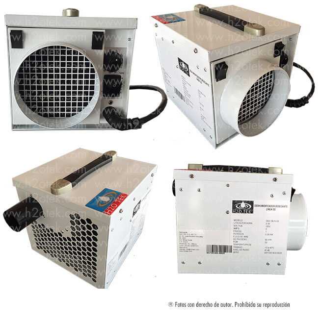 DESHUMIDIFICADOR DESECANTE INDUSTRIAL 0.33 LITROS/HORA 120V. 60 HZ PORTÁTIL  O ESTACIONARIO MARCA H2OTEK MOD. DD0.33L/H-53 - H2otek